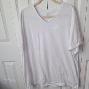 George Classic White Men's V-Neck Tee